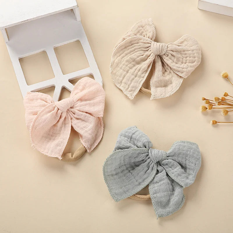 Baby Bows Headband For Girls Elastic Nylon Newborn Turban Hair Bands Toddle Hairband Headwear Hair Accessories