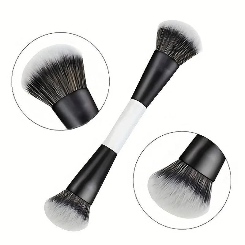 1pcs Double Head Makeup Brushes Flat Angled Foundation Concealer Contour for Blending Loose Powder Liquid Cream Cosmetic Tools