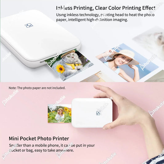 HPRT MT53 Photo Printer Bluetooth Portable Pocket Mini Instant Digital Zink Tech for Mobile Phone Thermal Sublimation Impresora