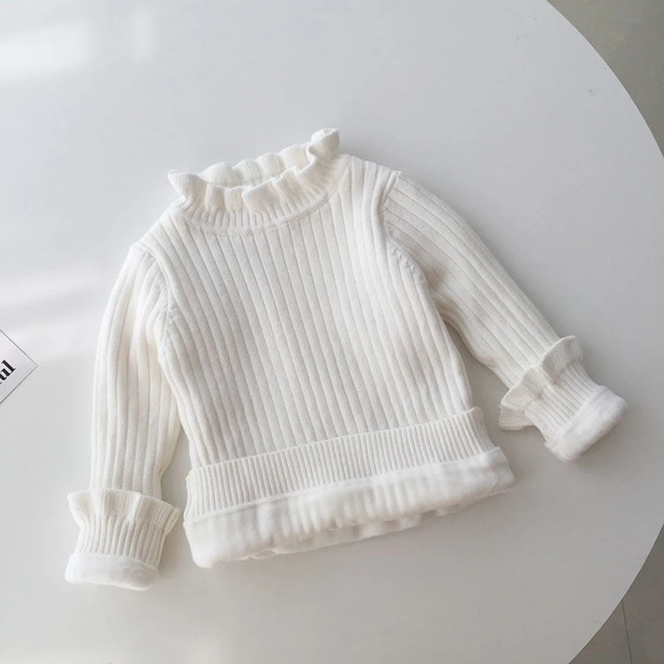Infant Toddler Winter Fleece Sweaters Baby Warm Pullover Girls Thicken Knitting Shirt Kids Long Sleeve Turtleneck Winter Sweater
