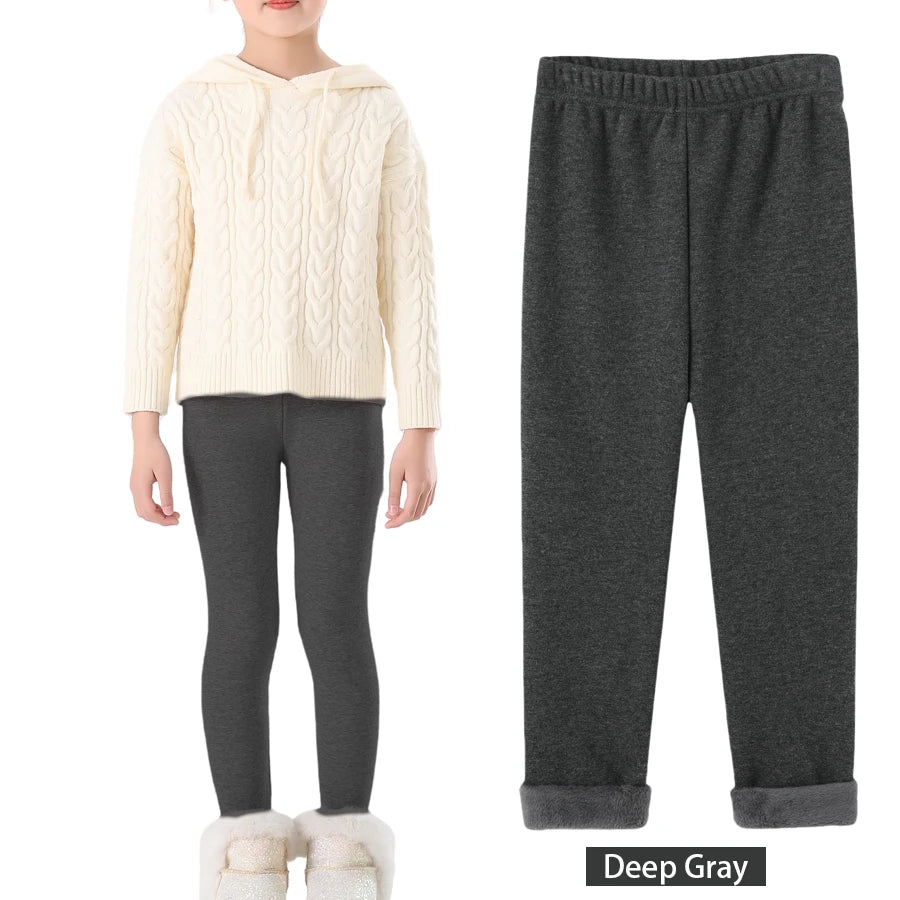 SheeCute Girls Winter Warm Pants Kids Fleece Lined Leggings for 3-11 Years SCW7101