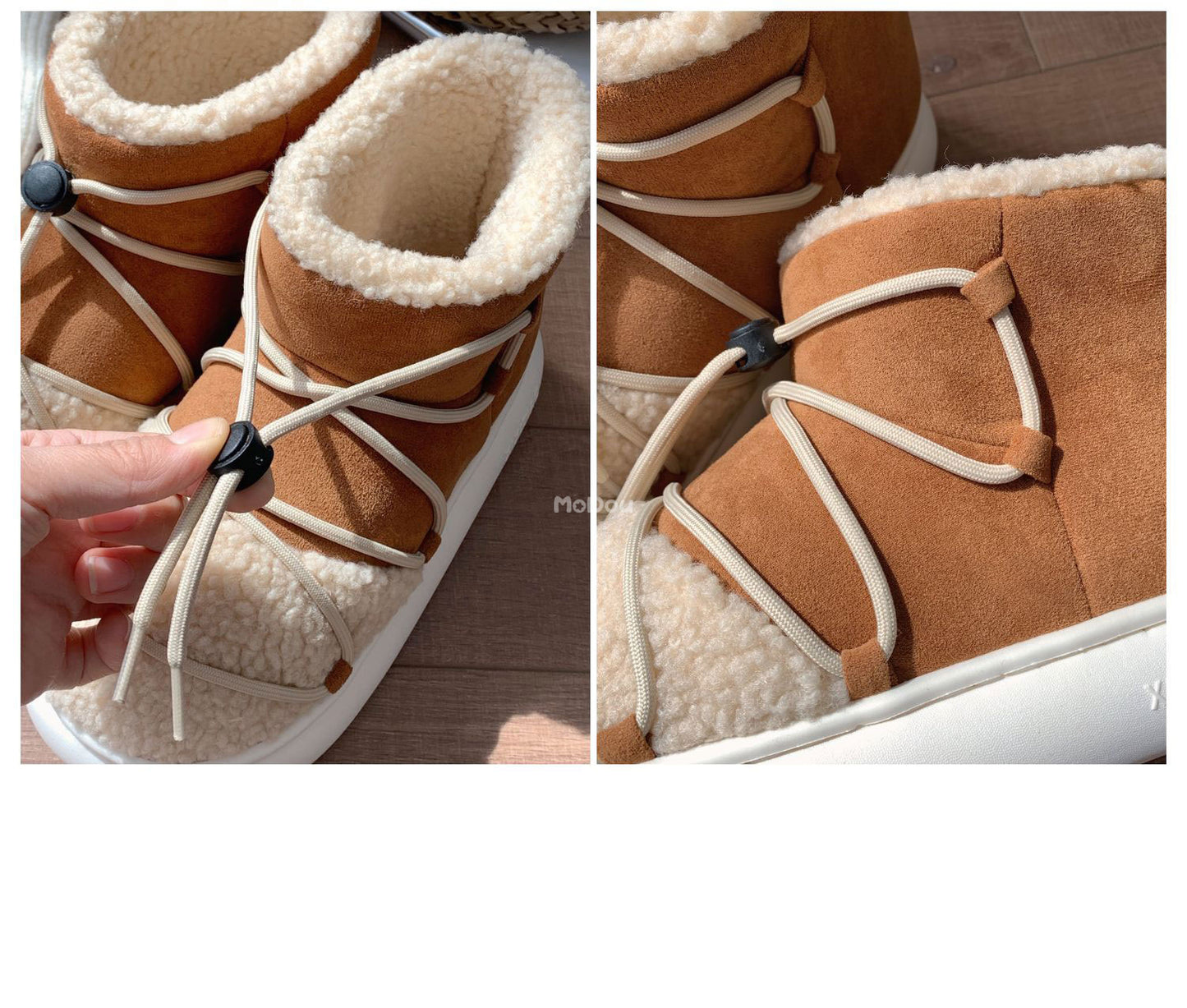 Winter New Warm Snow Boots 2025 Fur Design Women Short Boots Non-slip Light Comfortable Child Home Slippers High Top Shoe