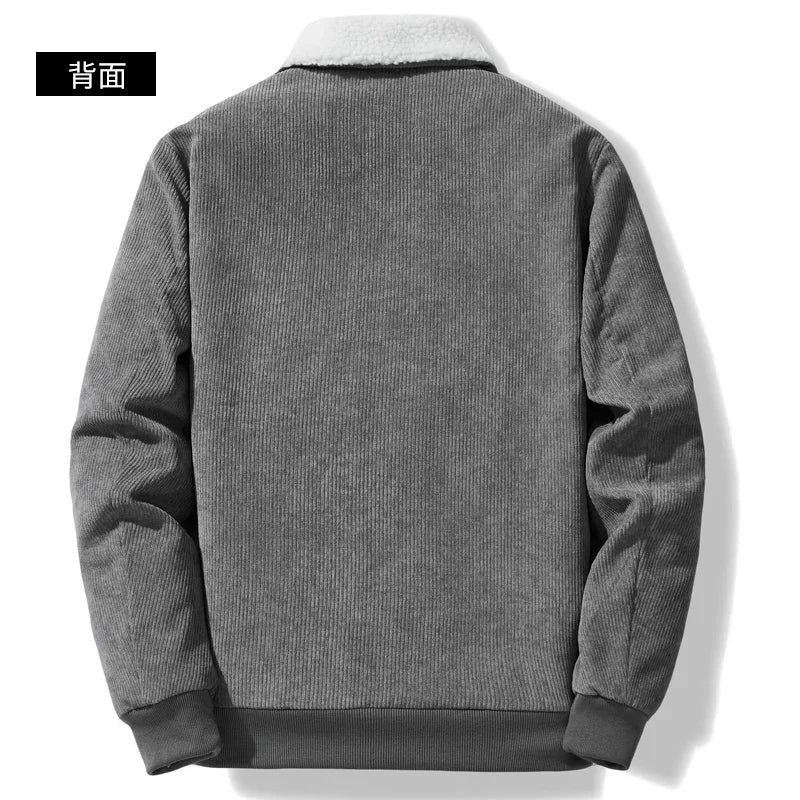 Autumn Winter New Men Jacket Fleece Thickening Corduroy Coats Men Jackets Casual Coat Men's Business Coats Mens Parka