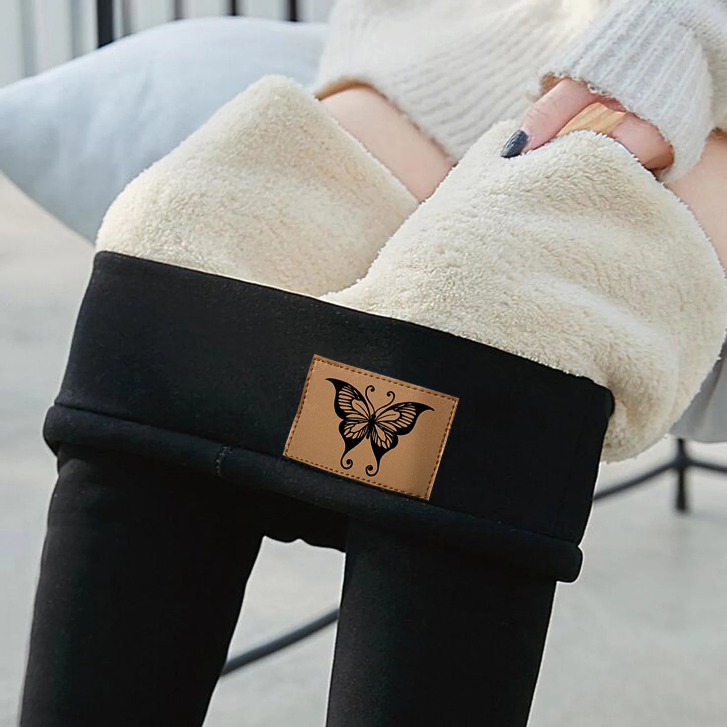 Women Winter Plus Velvet Stretch Leggings High Waist Elastic Thicken Warm Leggings Women Casual Thick Winter Leggings Trousers
