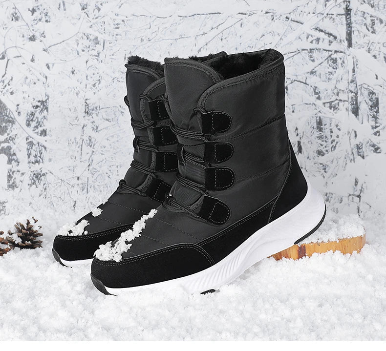 2023 Winter White Snow Boots Waterproof Non-slip Thicken Plush Warm Ankle Boots Women Shoes Botas Mujer Platform Shoes