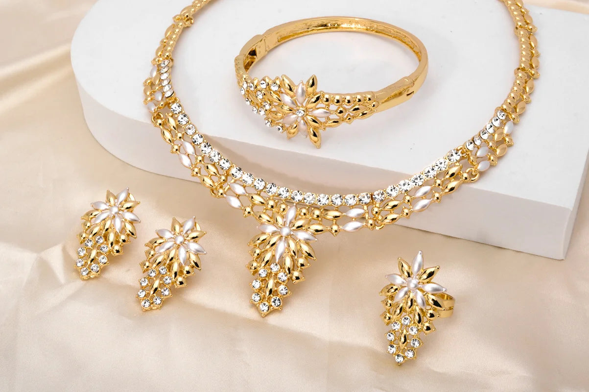 ZEADear Jewelry Sets Egg Shape Bridal Wedding Earrings Necklace Bracelet Ring Gold Plated Anniversary Jewellery Wholesale Gift