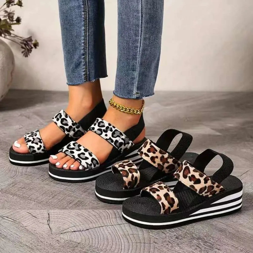 Women Slingback Wedge Sandals Outdoor Summer Lightweight Slides Solid Color Thick Bottom Ladies Slipper Female Roman Sandals
