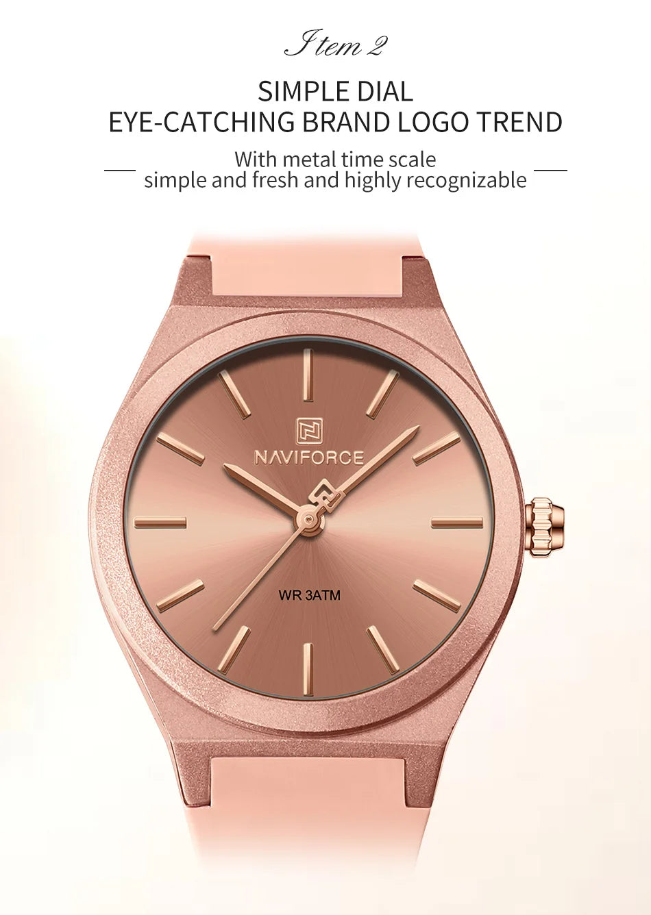 NAVIFORCE Women Watches Silicone Strap Women Quartz Wristwatches Waterproof Round Dial Retro Watch Ladies Girls Reloj Para Mujer