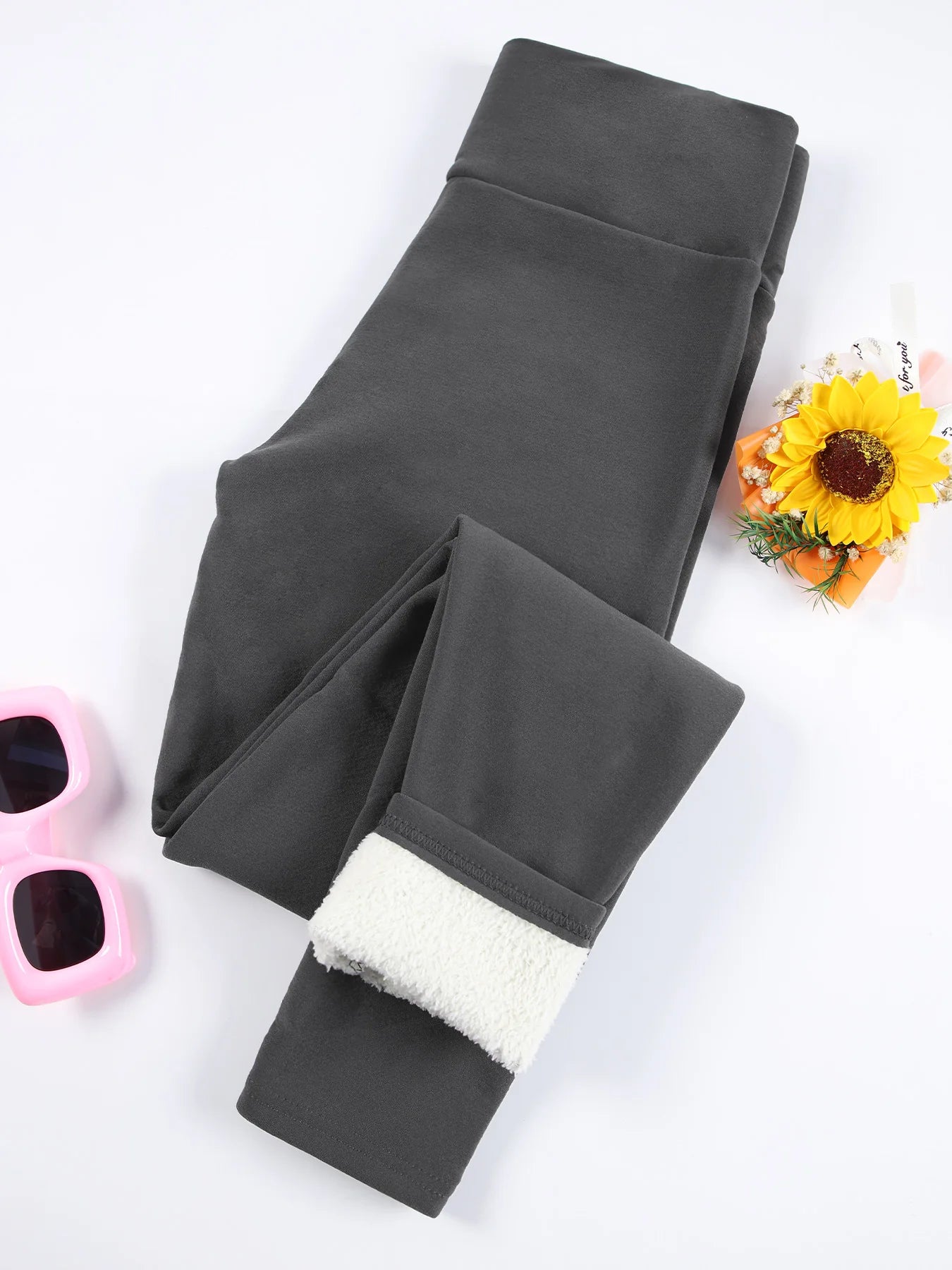 Women Fleece Lined Leggings Thermal Thick Winter Tummy Control Soft Pants High Waisted Velvet Leggings Casual Wear