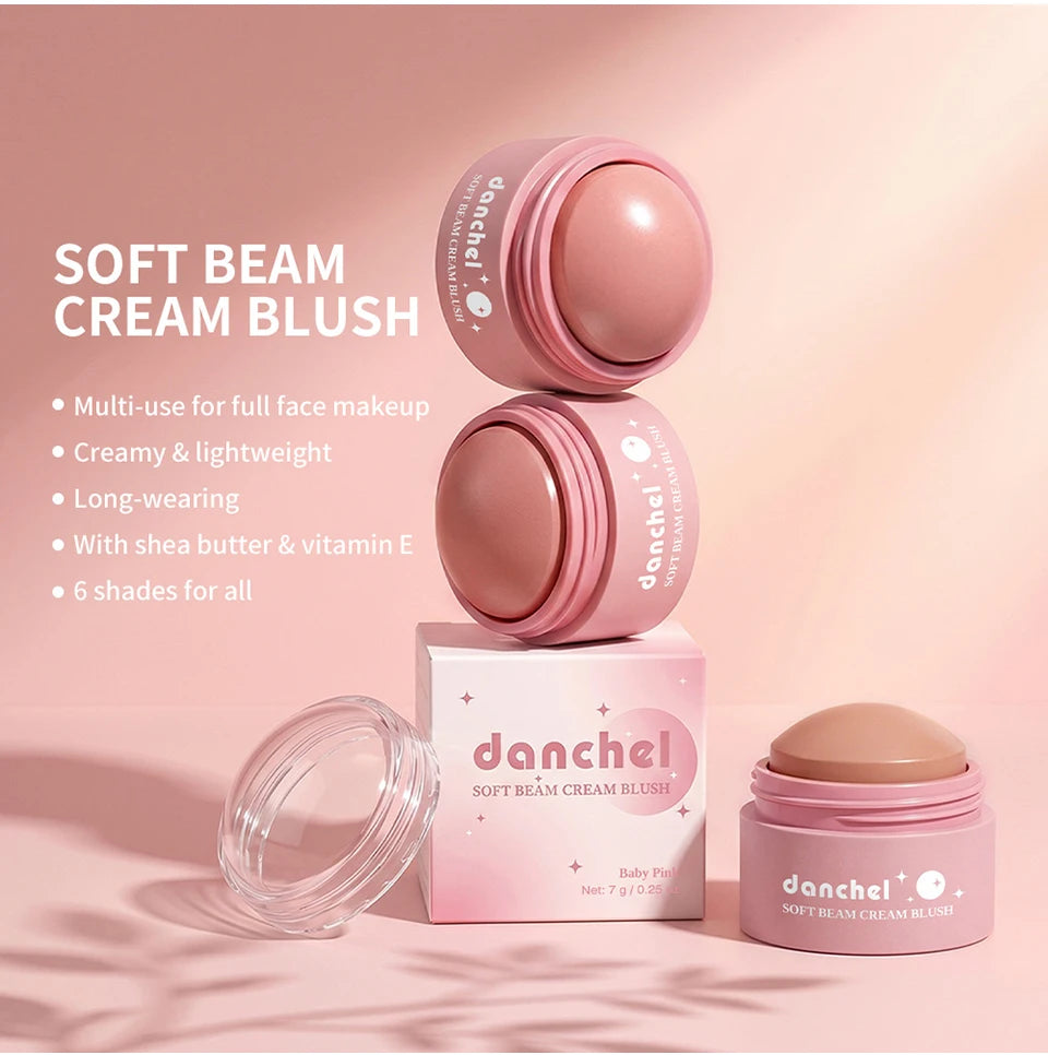 Natural Looking Matte Blush Stick Waterproof Long Lasting Hydrating Blendable Cream Blush Balm Lightweight Cheek Makeup Cosmetic