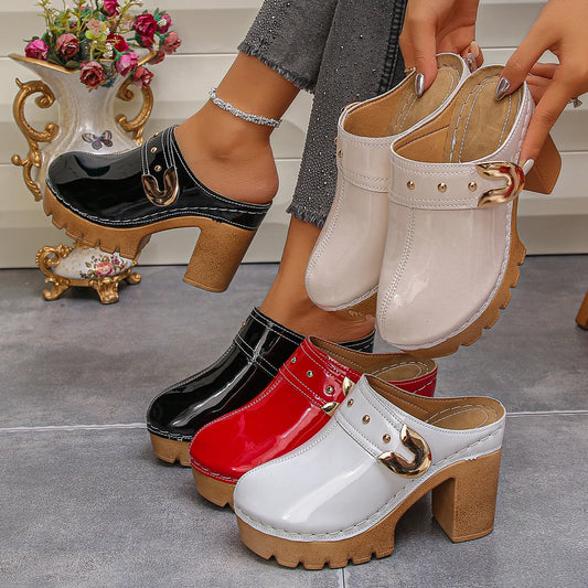 2025 Women Sandals Height Increase Summer Retro Shoes Women Fashion Thick Sole Mules Shoes Chunky Heels Platform Sandals Women