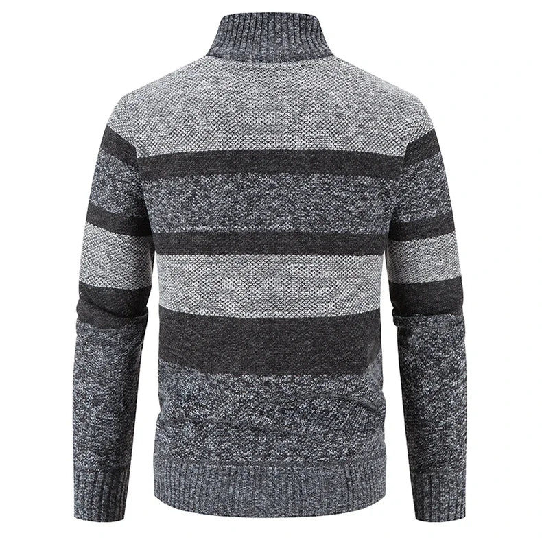 Autumn Winter Sweater Men Warm Cashmere Cotton Blended Pullovers Cardigan Men Fashion Casual Stand Collar Breathable Men Jackets