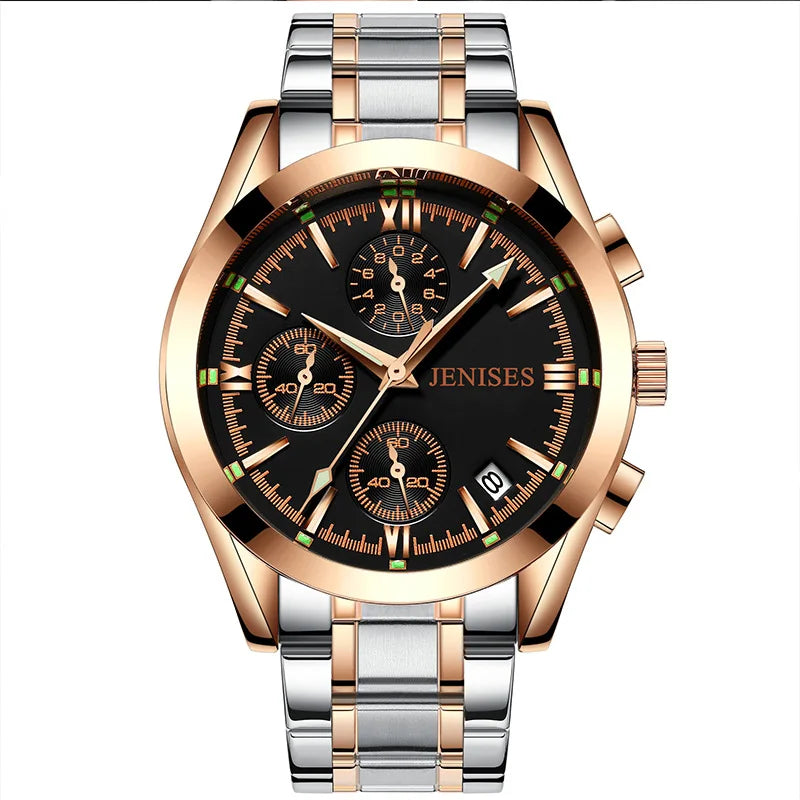 New Original Fashion Watch Waterproof Steel strap Wristwatch Business Men's Multifunctional Quartz Watch for men reloj hombre