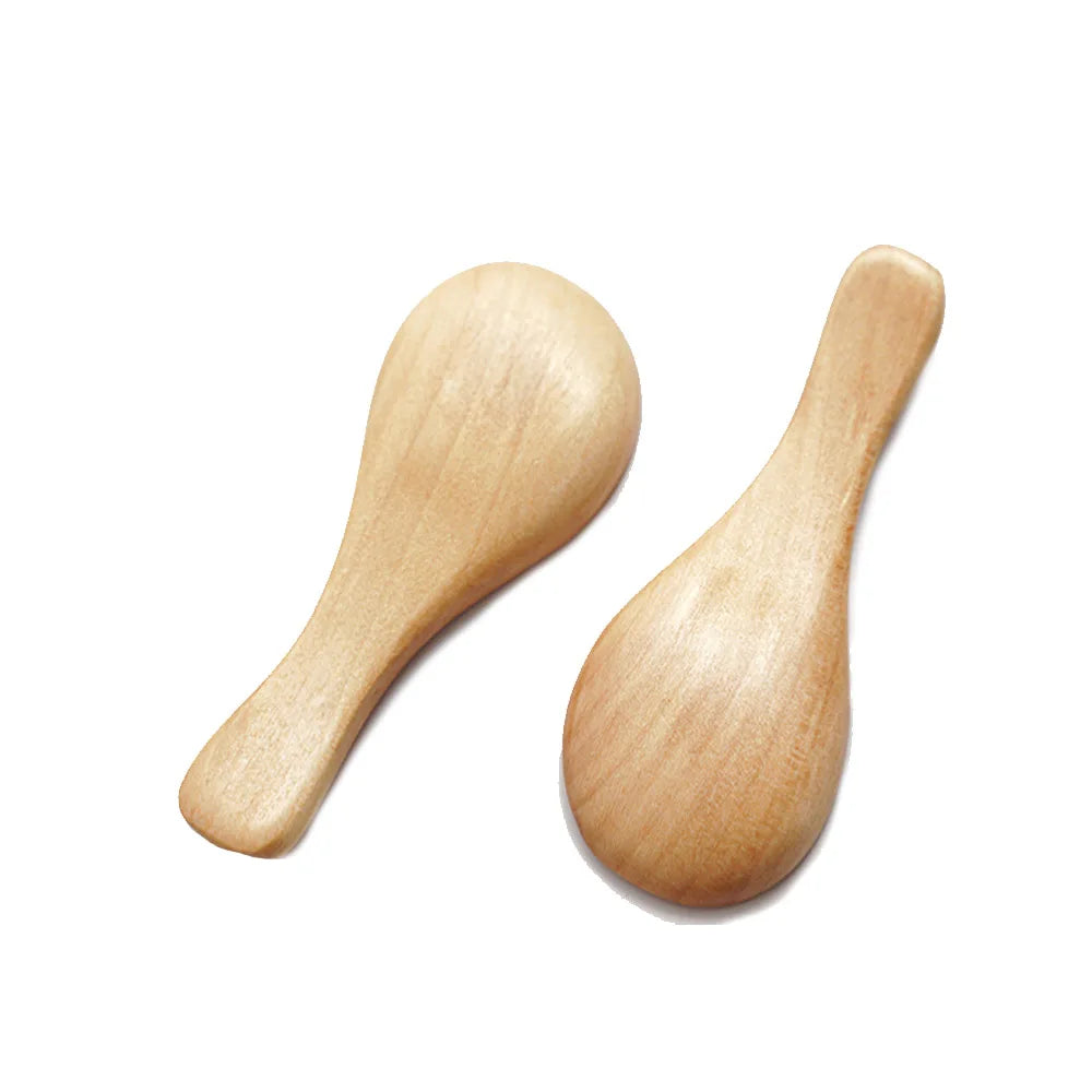 4Pcs Mini Wooden Spoons Small Kitchen Spice Condiment Spoon Sugar Tea Coffee Scoop Short Handle Wood Kids Spoon Kitchen Gadgets