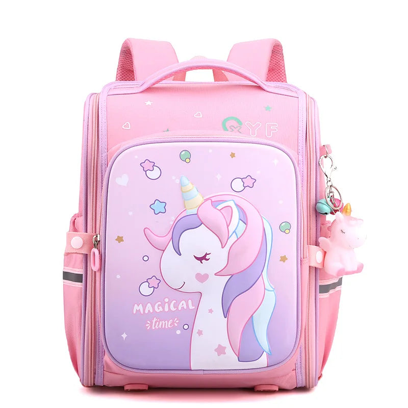 New Girl School Bags Child Pink Unicorn  Printing Backpacks Kindergarten Student Cute Girls Children's Schoolbag Waterproof Kid