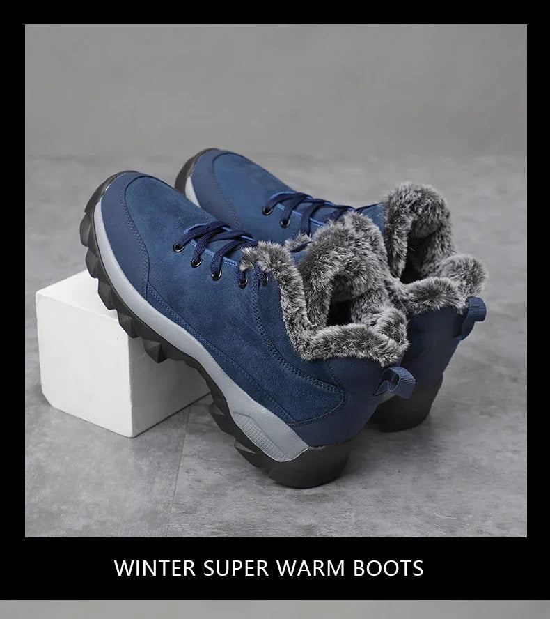Men Winter Snow Boots with Fur Outdoor Sneakers Men Shoes 2023 New Male Warm Footwear Ankle Boots for Men Botines Botas Hombre