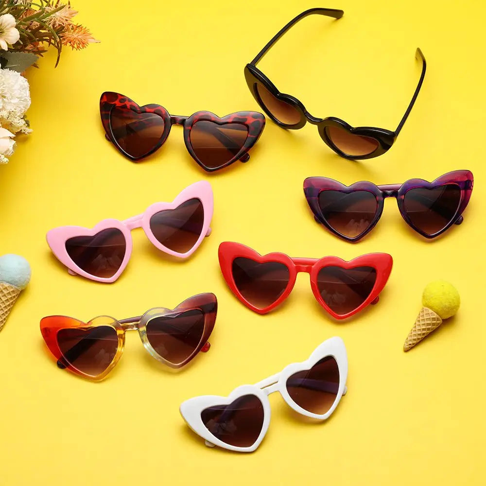 3-9 Years Pink Vintage Glasses Kids Sunglasses Heart Sunglasses Toddler Sunglasses For 3-9 Years