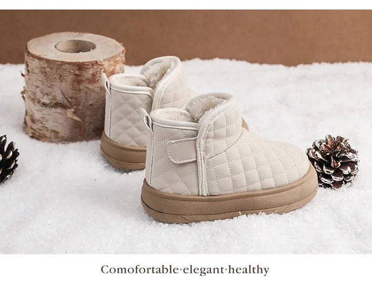Winter Plush Boots For Children Soft Warm Velvet Snow Boots For Kids Anti-slippery Waterproof Boy's Girl's Winter Boots