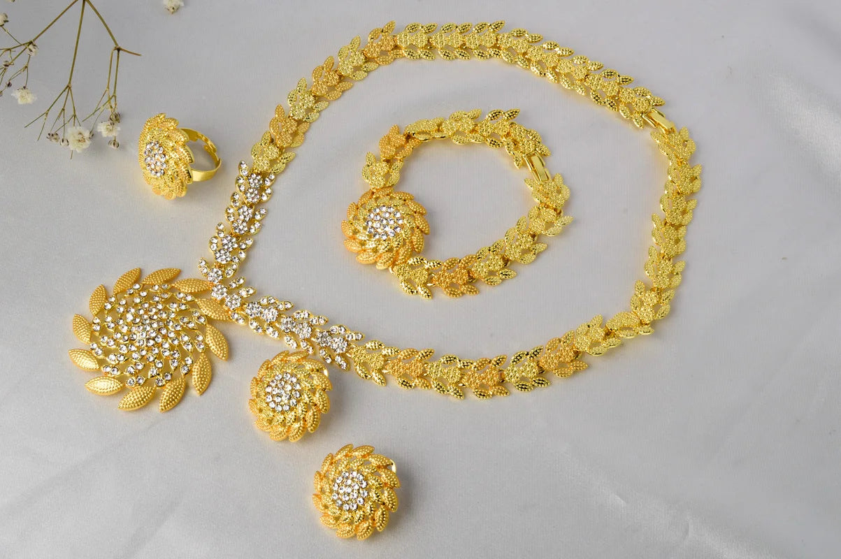 ZEADear Jewelry Sets Egg Shape Bridal Wedding Earrings Necklace Bracelet Ring Gold Plated Anniversary Jewellery Wholesale Gift