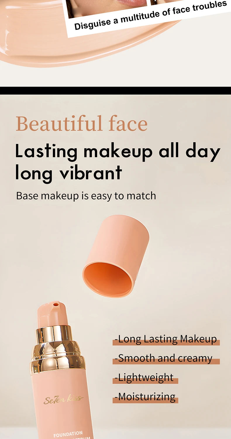 Color Changing Liquid Foundation, Waterproof and Sweat Resistant, Durable Formula, Light Fitting, Natural Makeup Effect