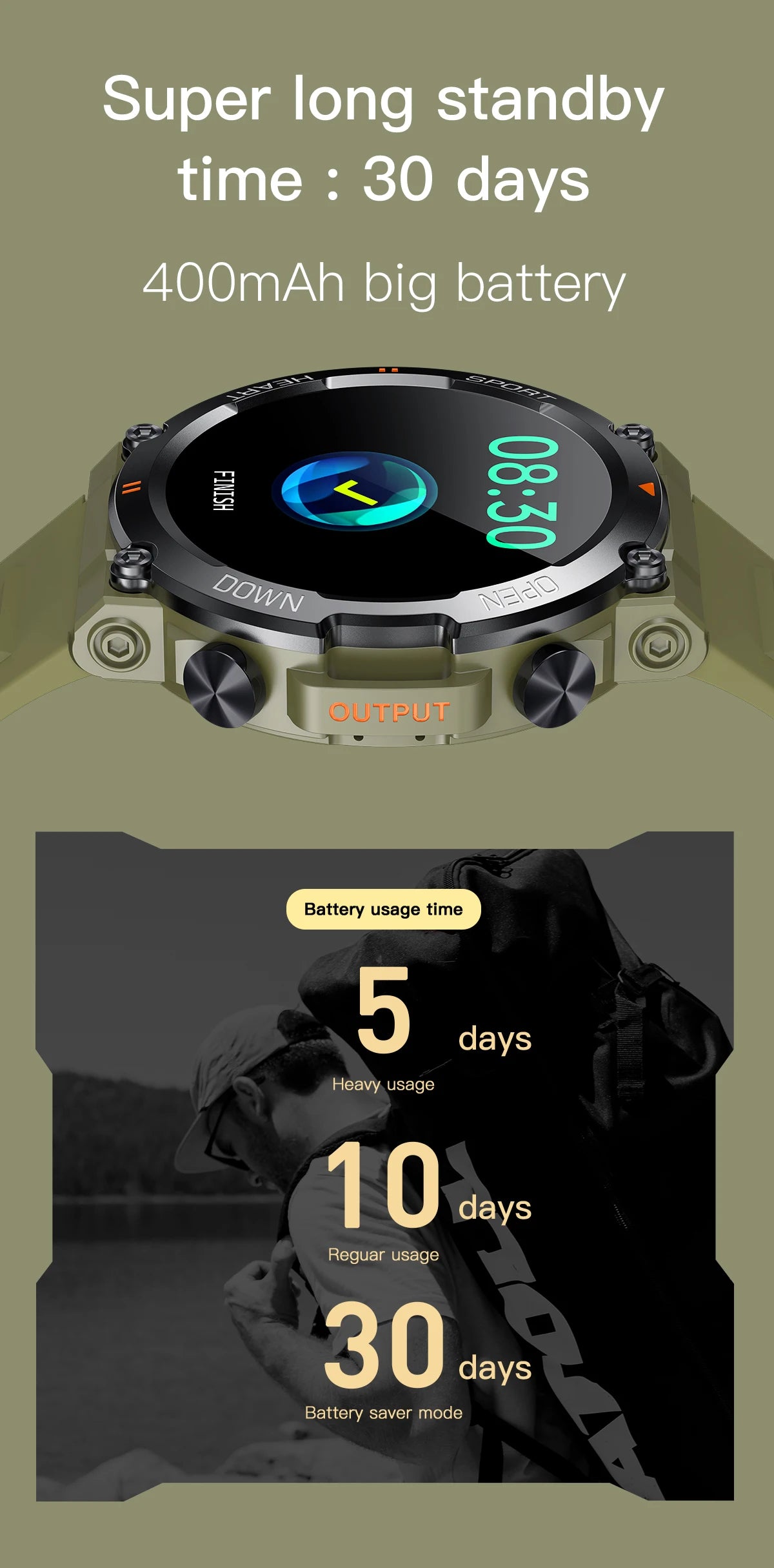 2023 Smart Watch Men Military Healthy Monitor 1.39 inch Bluetooth Call Fitness Waterproof Sport Smartwatch for IOS Android Phone