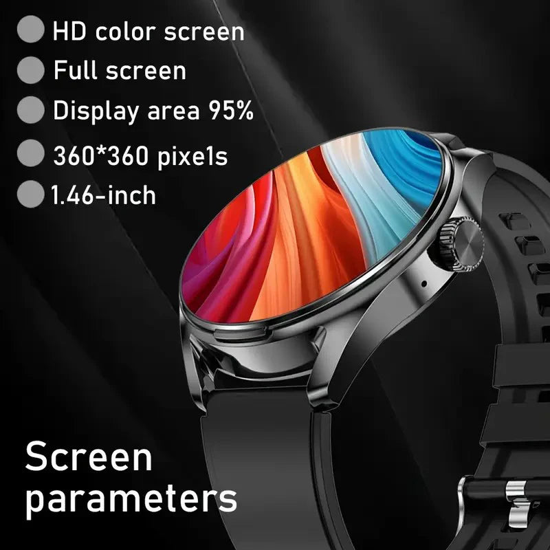 New TWS men's and women's watches, 2-in-1 smart watch, supports wireless calling, stylish round alloy case, intelligent sports f