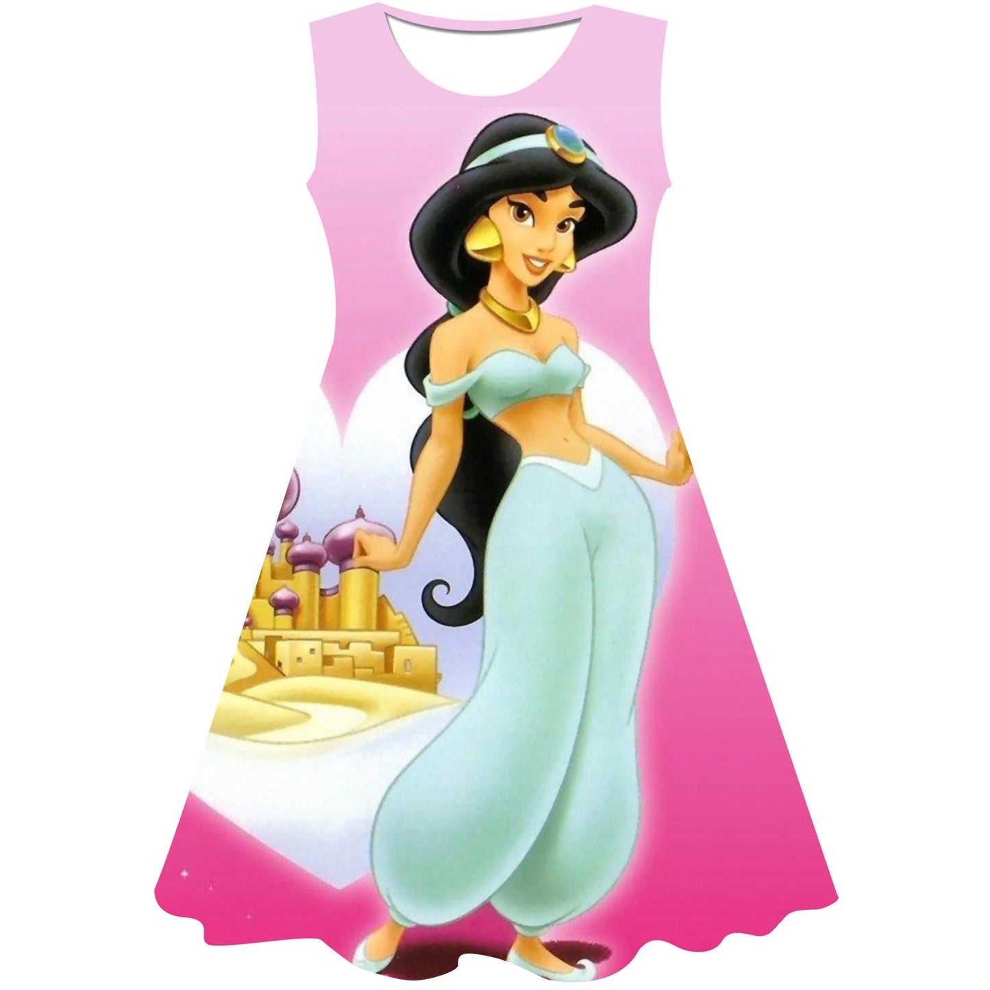 Disney Jasmine Princess Flower Girl Dress Summer Wedding Birthday Party Kids Dresses For Girls Children's Costume Teenager Prom