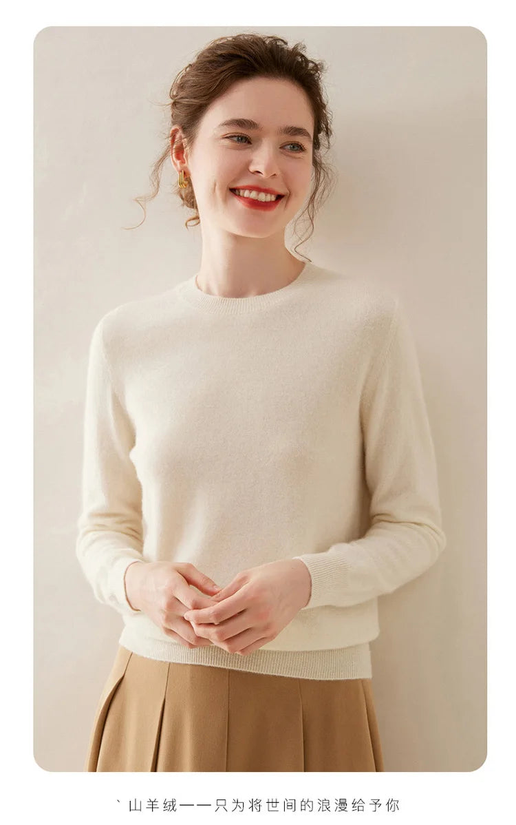 WinvyNee Cashmere Women Sweater Long Sleeve O neck Merino Wool Jumper Solid Knitwear Casual Pullover Tops Jumper Autumn A1054001