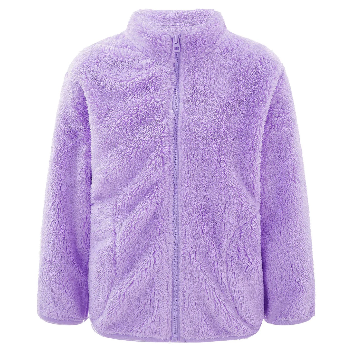 Girls Boys Warm Fleece Jacket Coat Full-Zip Turtleneck Tops with Pocket Fall Winter Outerwear for 2 Years-12 Years