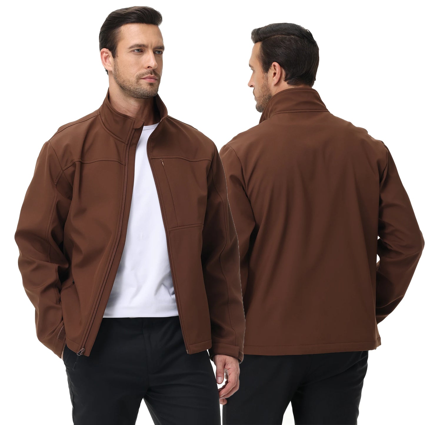 Mens Business Casual Jacket, Windbreaker Waterproof Fashion Coat, Cargo Jacket for Daily Outdoor Travel Autumn Winter