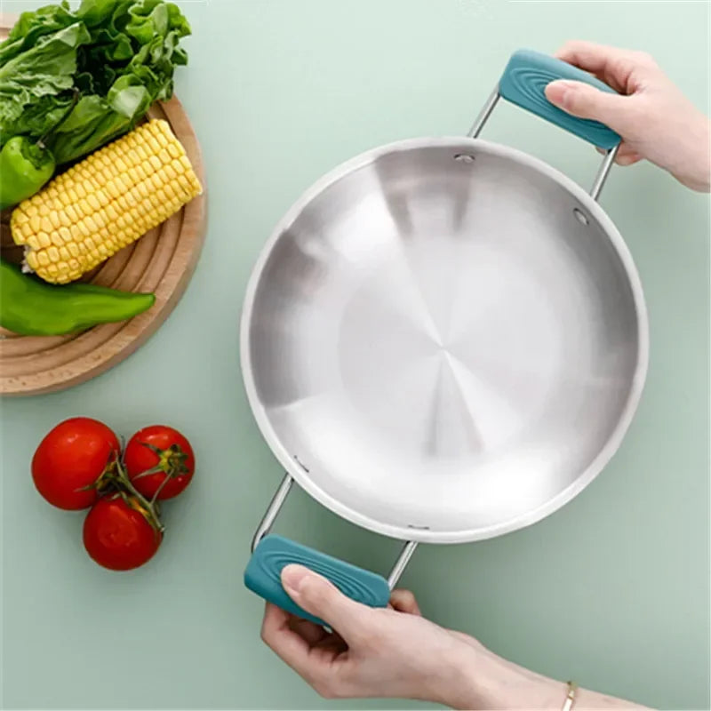 1Pair Of Silicone Handles Anti-Scalding Non-Slip SilicOne Pot Handle Cover Heat Insulation Handle Cover Kitchen Accessories