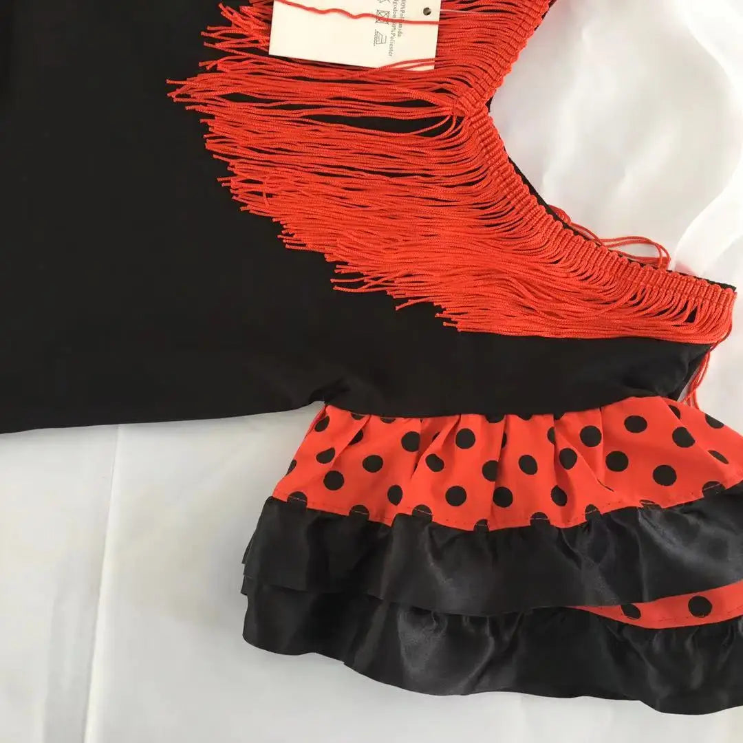 Girls Dress Beautiful Spanish Flamenco Dancer Costume Childrens April Sevilla Performances Dance Outfit