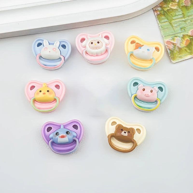 Lovely Pack of 10 Miniature Pacifiers for Baby Dolls, Kids Play Supplies & Doll Nipples for Pretend Play