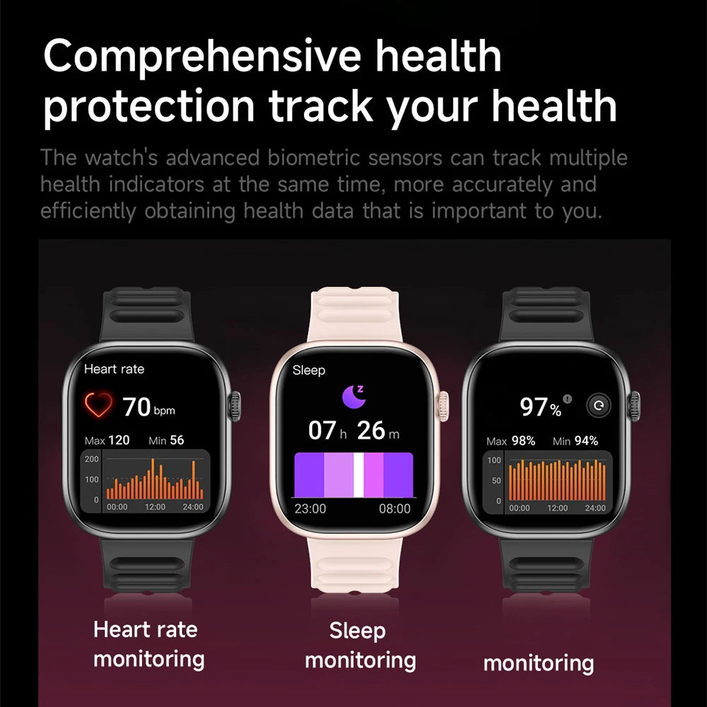 Smartwatch For Men Women Sports Call Smart Watch Fitness Tracker Heart Rate Monitor Custom Dial Watches Heart Rate Waterproof