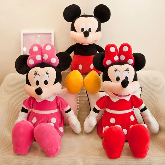 Juguetes de peluche de Mickey Mouse de 35cm, muñecos de peluche de Anime Kawaii de Mickey Minnie, muñecos de decoración para niños, regalo de cumpleaños, nuevo