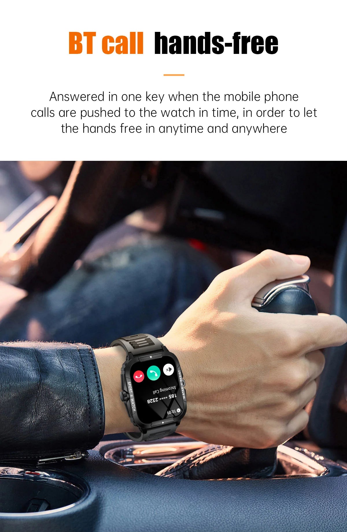 COLMI P76 1.96" Outdoor Military Smartwatch Men Bluetooth Call Smart Watch 3ATM IP68 Waterproof Sports Fitness Watches