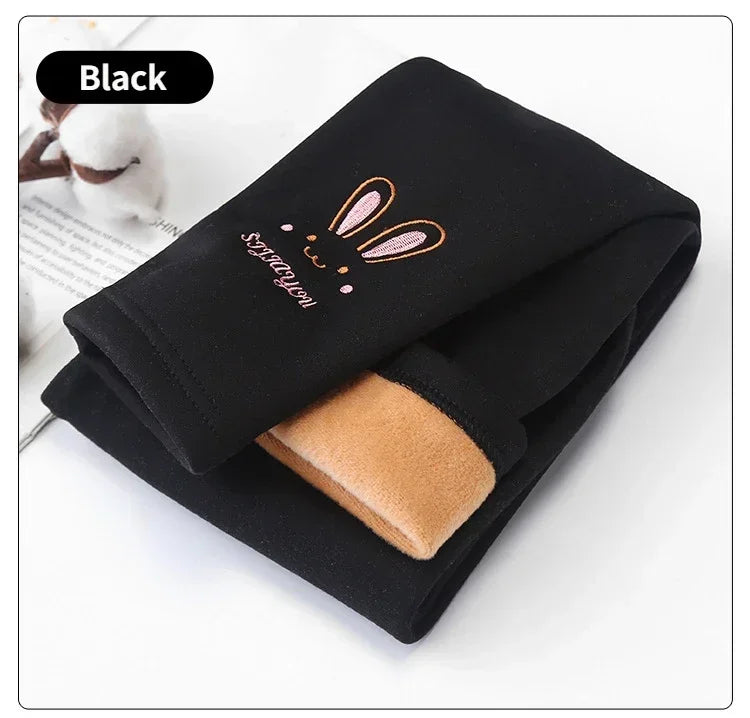 Clearance_3-8 Years Girl Leggings Baby Bunny Pants Kids Autumn Winter Thermal Tights Children Fleece Lined Fashion Trousers Casu