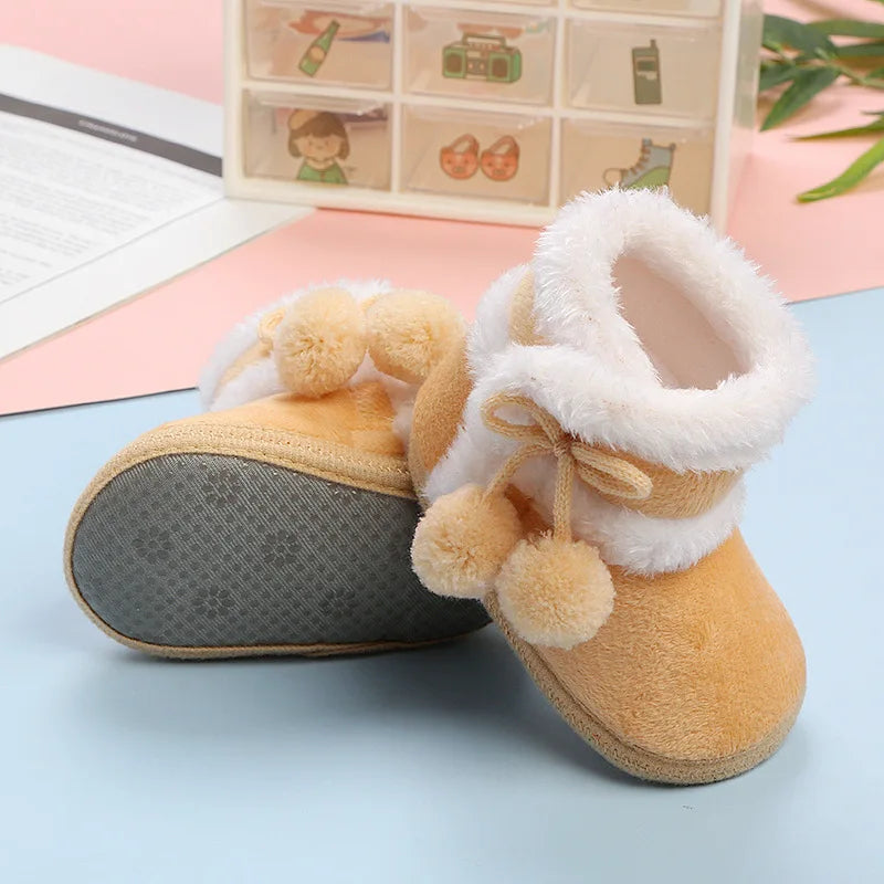 Newborn Winter Warm Toddler Boots Baby Shoes Boys Girls Toddler Sneakers Soft Bottom Infant Flats Warm Snow Boots  0-18M