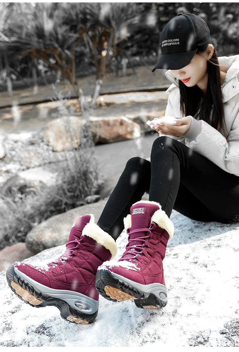 Women's Boots Winter High Quality Keep Warm Mid-Calf Waterproof Snow Boots Women Comfortable Ladies Thigh High Hiking Boots