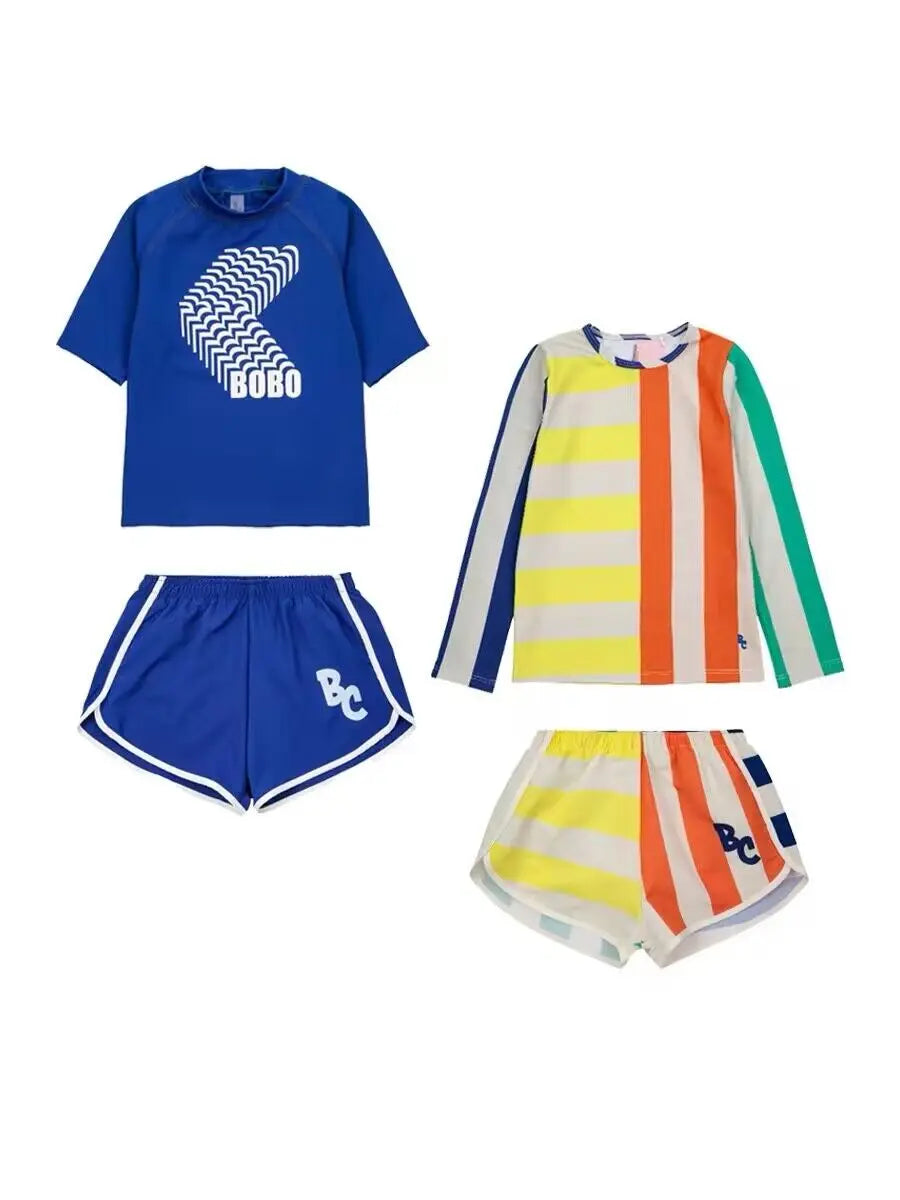 Kids Swimwear Sets New 2024 Bobo Summer Toddler Baby Girls Swimsuits One Piece Brand Cute Print Holiday Outwear Bikini Clothes