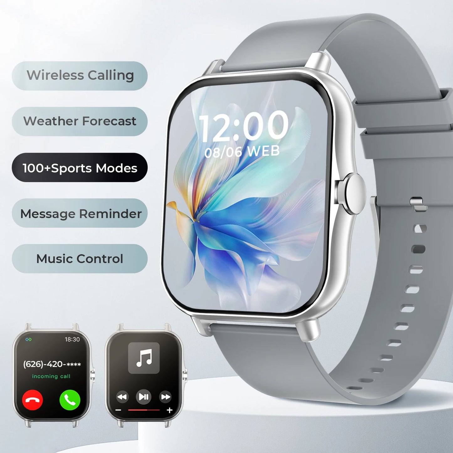 2026 New Smart Watch 1.83 HD Screen Multi-color Watch Strap Bluetooth Call Outdoor Sport Watch For Android/IOS Men Women