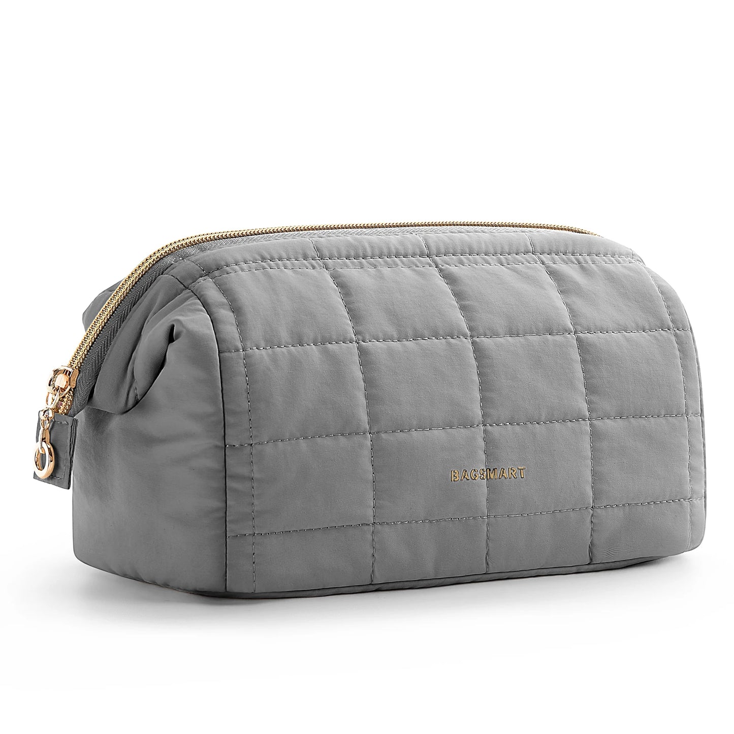BAGSMART Makeup Bag Puffy Padded Make Up Bags for Women Makeup Organizer Case Wide-open Pouch Toiletry Bag Travel Essentials