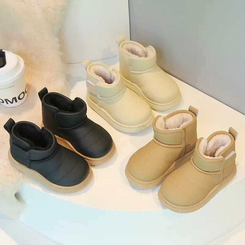 Winter Girl Outdoor Snow Boots New Causal Children's Cotton Boots for Boys Soft Warm Furry Hairy Kids Fashion School Ankle Boots