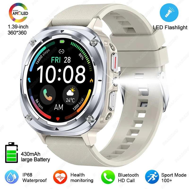 NEW Watch 7 Ultra Smart Watches IP68 Waterproof Bluetooth Call Heart Rate LED Flashlight Outdoor Smartwatch for Android iOS