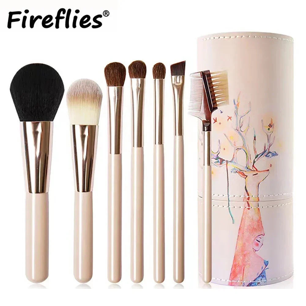 10PCS Makeup Brushes Set Eyeshadow Brush Angled Eyeliner Brush Fan Lash Brush Loose Powder Brush Makeup Tools