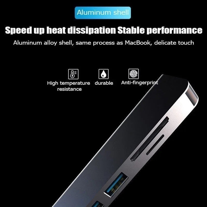 8-In-1 Type C Docking Station, Featuring a USB C Hub with RJ45 And PD Ports