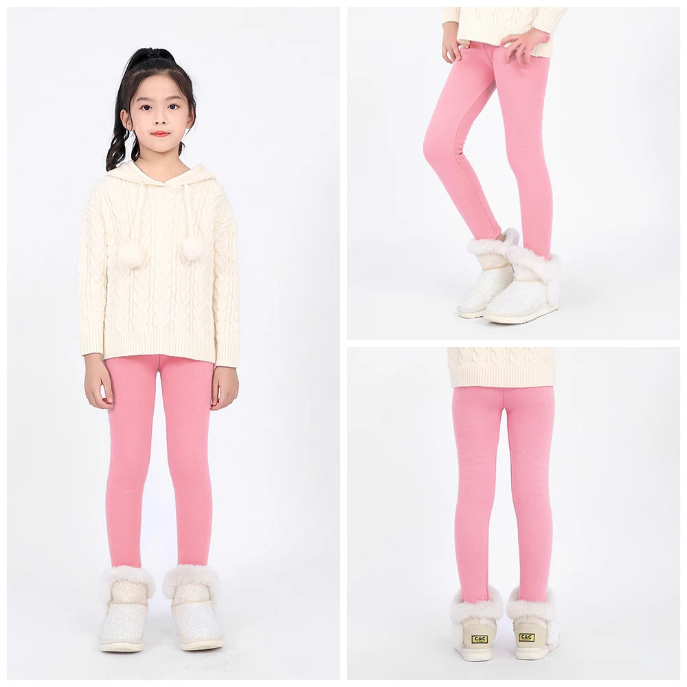 SheeCute Girls Winter Warm Pants Kids Fleece Lined Leggings for 3-11 Years SCW7101