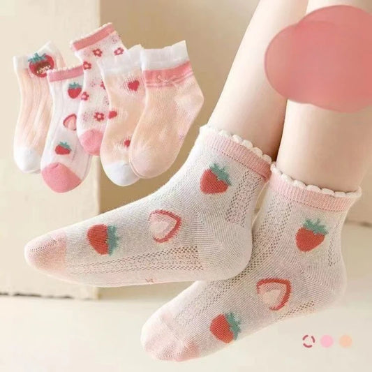 5 pares de calcetines de niñas bebé Primavera Verano algodón recién nacido niños calcetines de dibujos animados para niños calcetines de 0-12 años