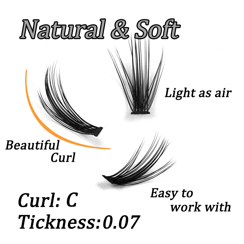 Eyelash Bundle Set DIY Eyelash 8-15mm Extended Makeup Personal Eyelash Adhesive+Sealing Layer Adhesive+Eyelash Tweezers