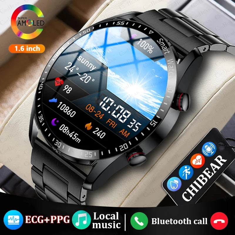 ECG+PPG Bluetooth Call Smart WatchMen Health Heart Rate Blood PressureFitness Sports Watches Man SportsWaterproof Smartwatch